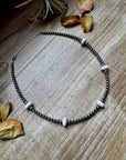 15 Inch Pink Conch Saucer Necklace and Sterling Silver Beads
