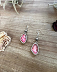 Pink dangle and Sterling Silver Pearls earrings