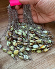 15-Inch Lemon Turquoise & Sterling Saucer Pearl Necklace on Paperclip Chain