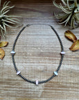 15 Inch Pink Conch Saucer Necklace and Sterling Silver Beads