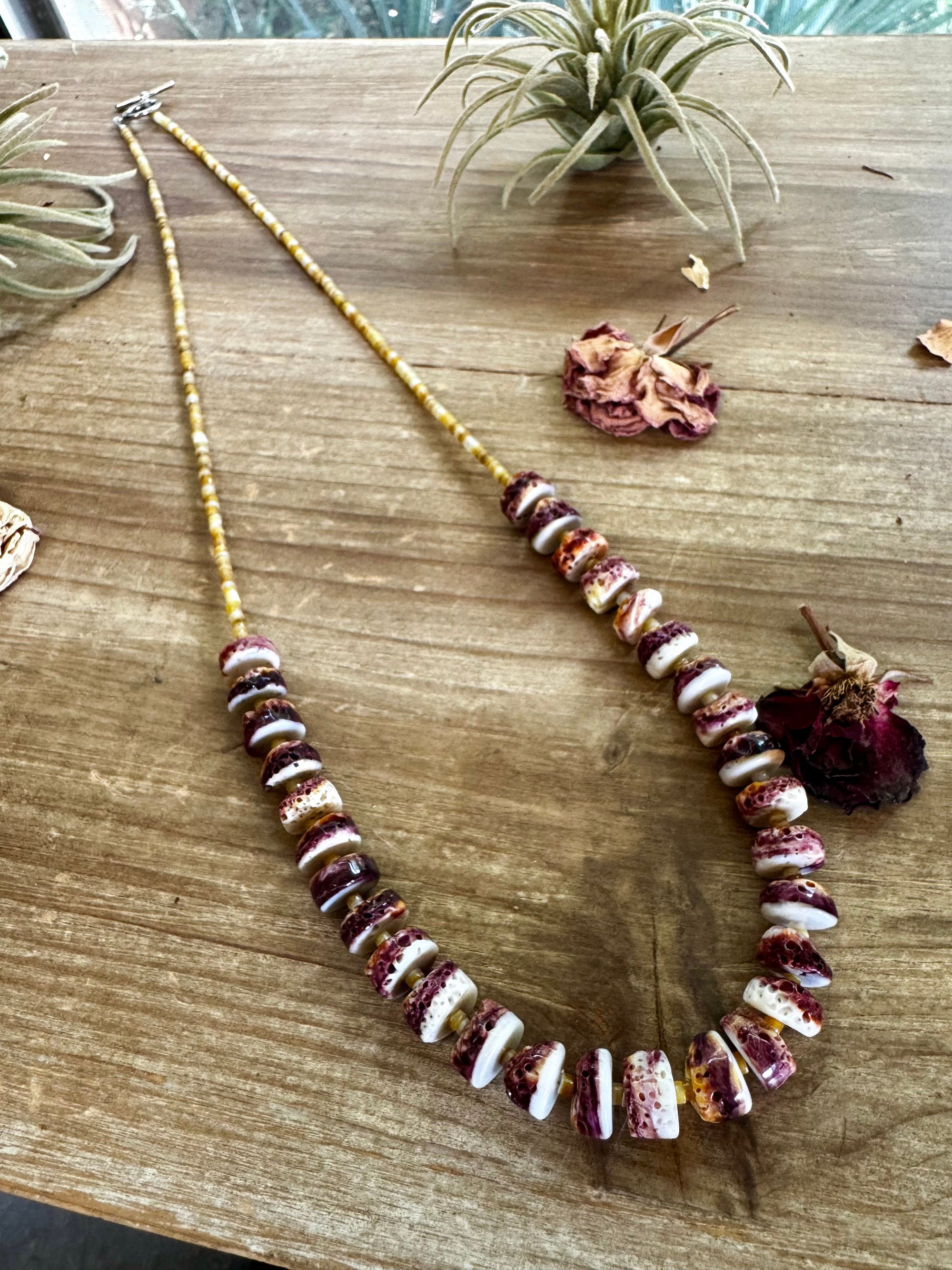 26 Inch purple spiny with turquoise &amp; shell