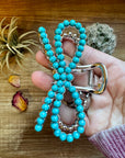Turquoise magnesite bead bow hair clips