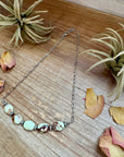 15-Inch Lemon Turquoise & Sterling Saucer Pearl Necklace on Paperclip Chain