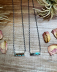 Sterling Silver Bar Necklace with 