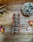 Orange & Turquoise bow hair clips