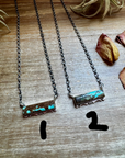 Sterling Silver Bar Necklace with 