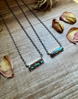 Sterling Silver Bar Necklace with 