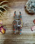Orange & Turquoise bow hair clips