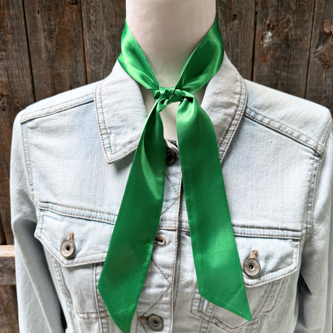 Green Western Skinny Mini Wild Rag Scarf / Cowgirl Necktie  