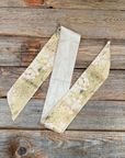 Green and Cream Western Skinny Mini Wild Rag Scarf / Cowgirl Necktie 