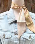 Green and Cream Western Skinny Mini Wild Rag Scarf / Cowgirl Necktie 