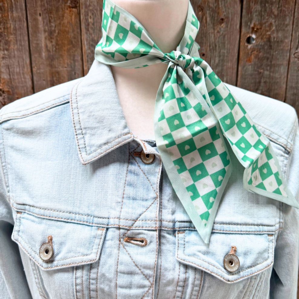 Green Western Skinny Mini Wild Rag Scarf / Cowgirl Necktie 