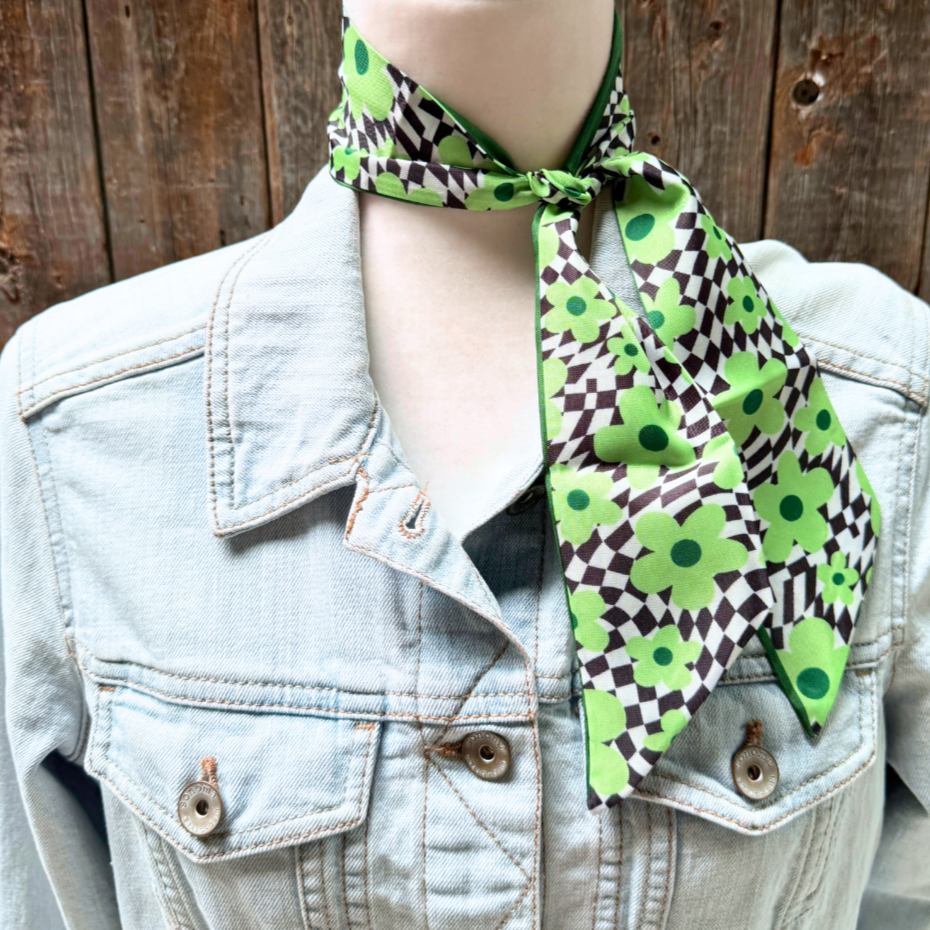 Green Western Skinny Mini Wild Rag Scarf / Cowgirl Necktie 