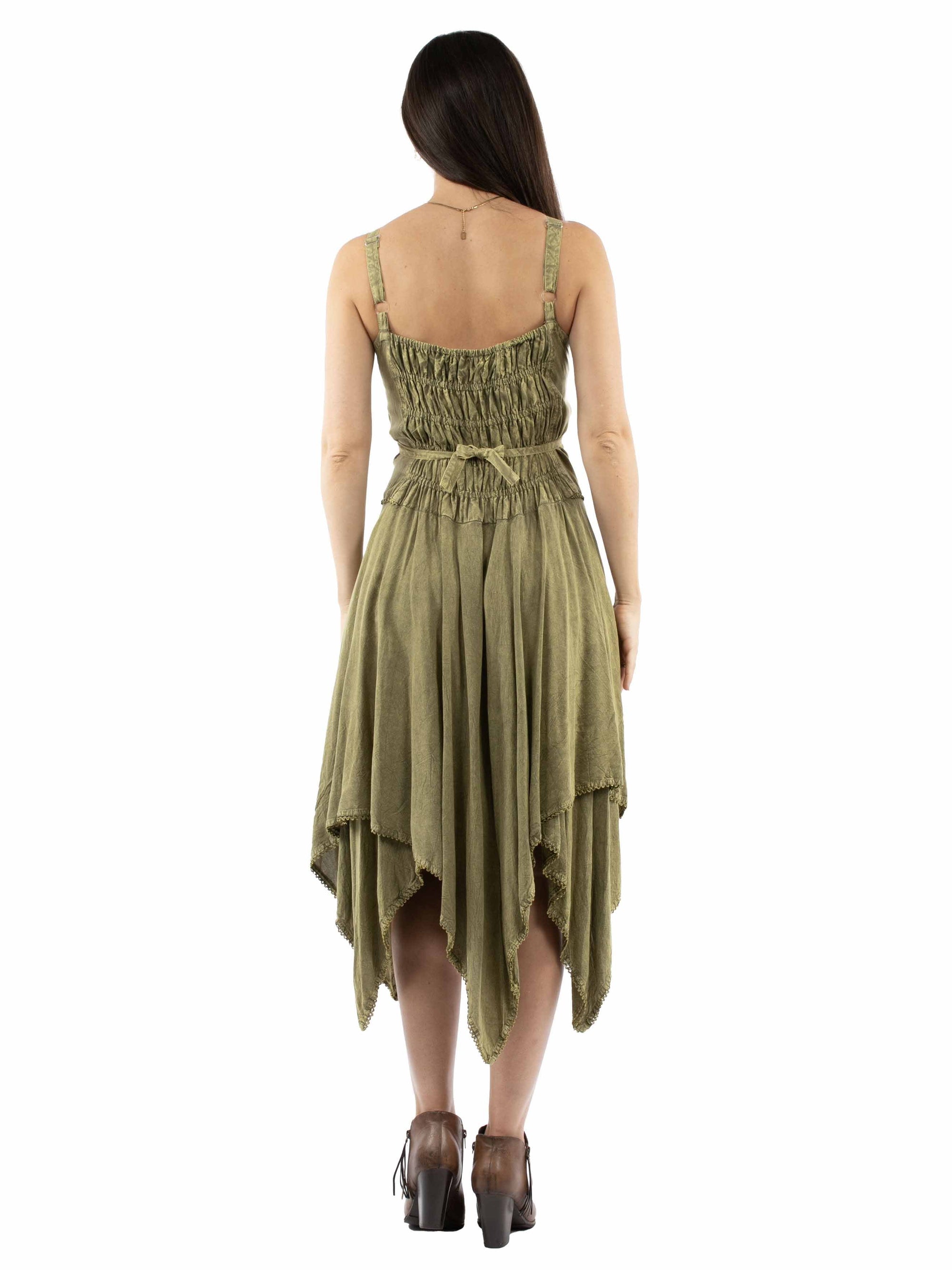 Emb.dress W/handkerchief Bottom - HC1001