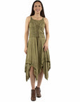 Emb.dress W/handkerchief Bottom - HC1001