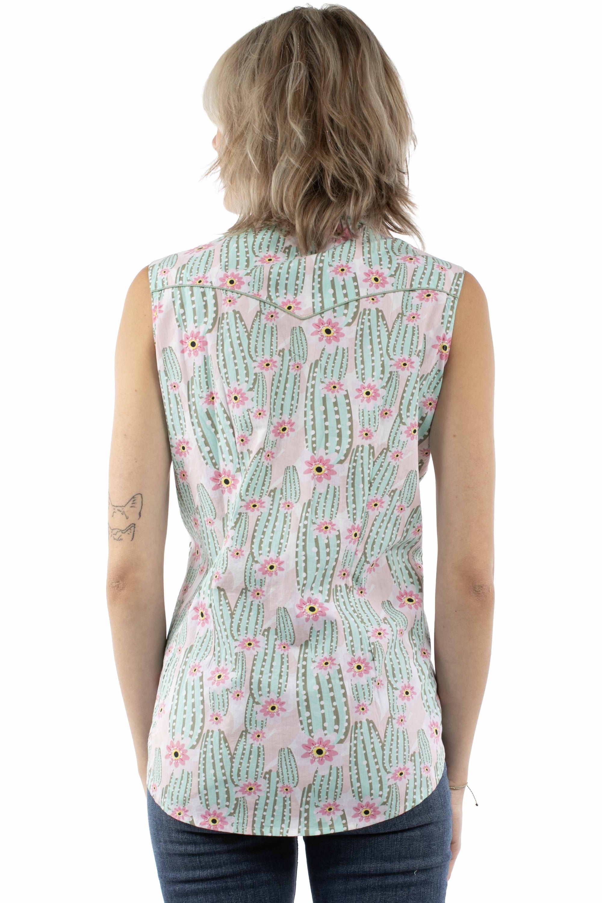 Sleeveless Top Cactus Print - HC1004