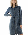 Heart Pocket Denim Dress - HC1011