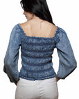 Smocked Square Neck Top - HC1023