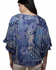 Rayon Paisley Print Tie Front Blouse - HC1042