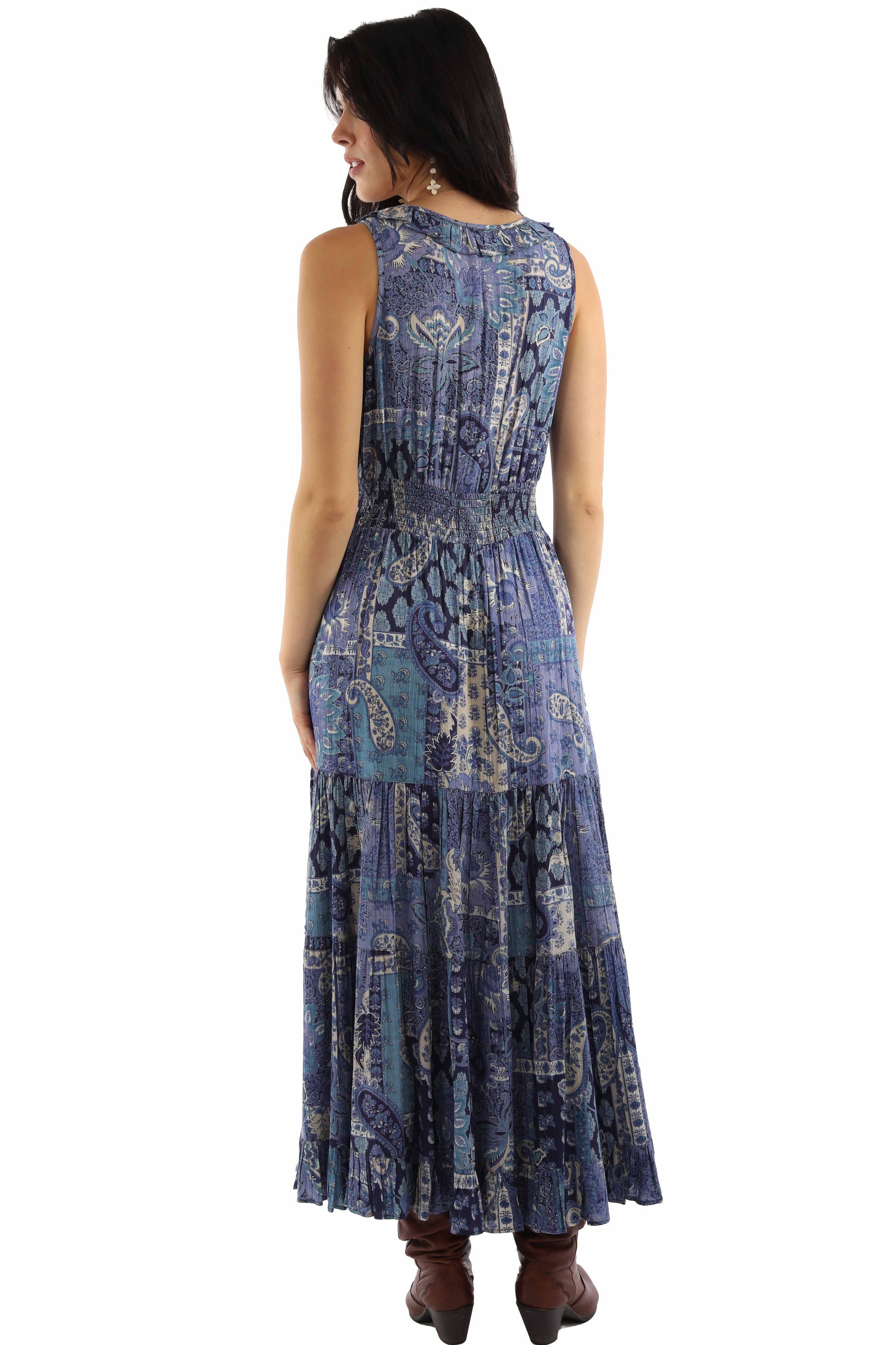 Paisley Floral Rayon Dress With Sleeves