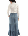 Scully Leather Denim Skirt