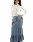 Scully Leather Denim Skirt