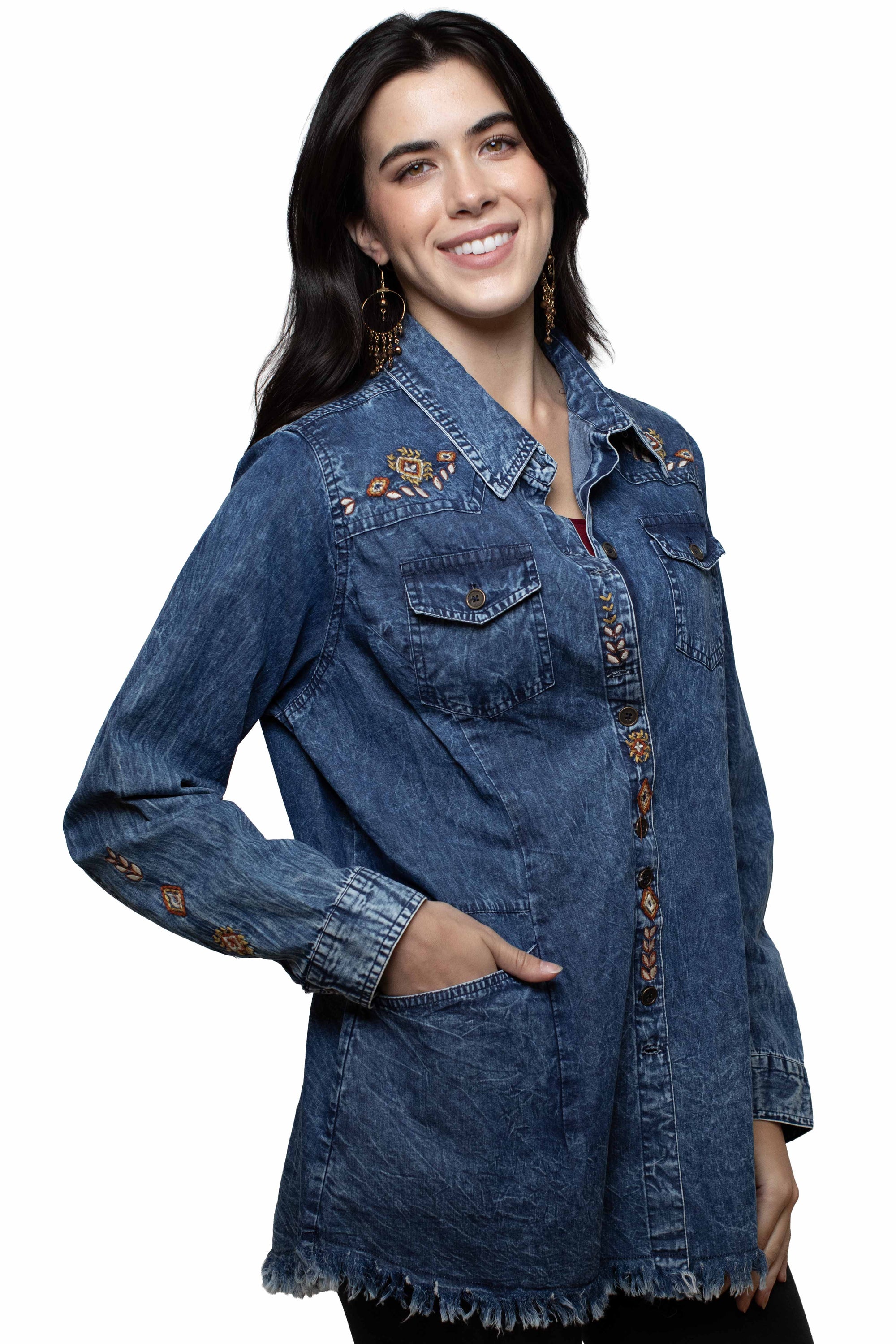 Layering Shirt W/embroidery - HC1053