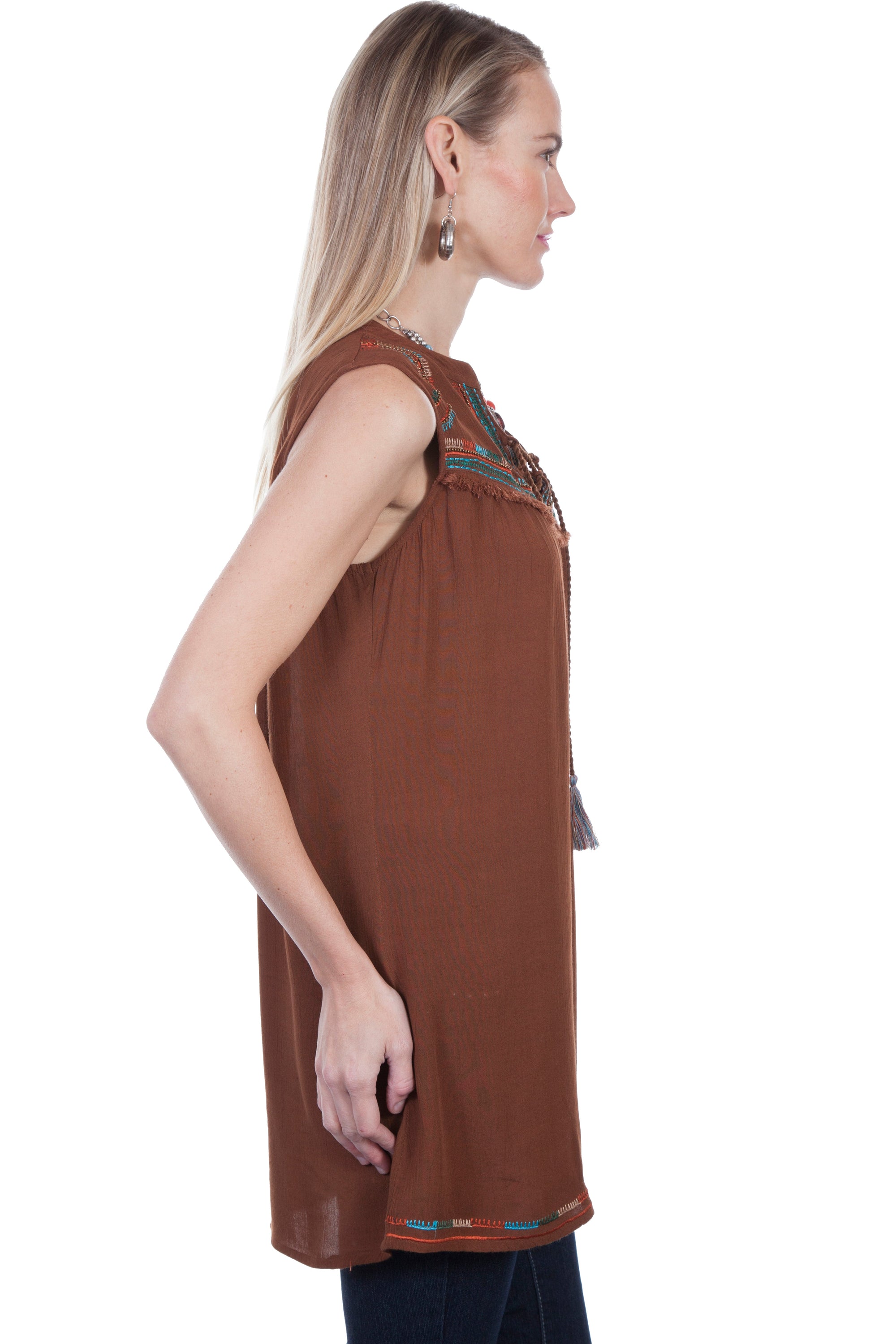 S/l Tie Front Tunic - HC299