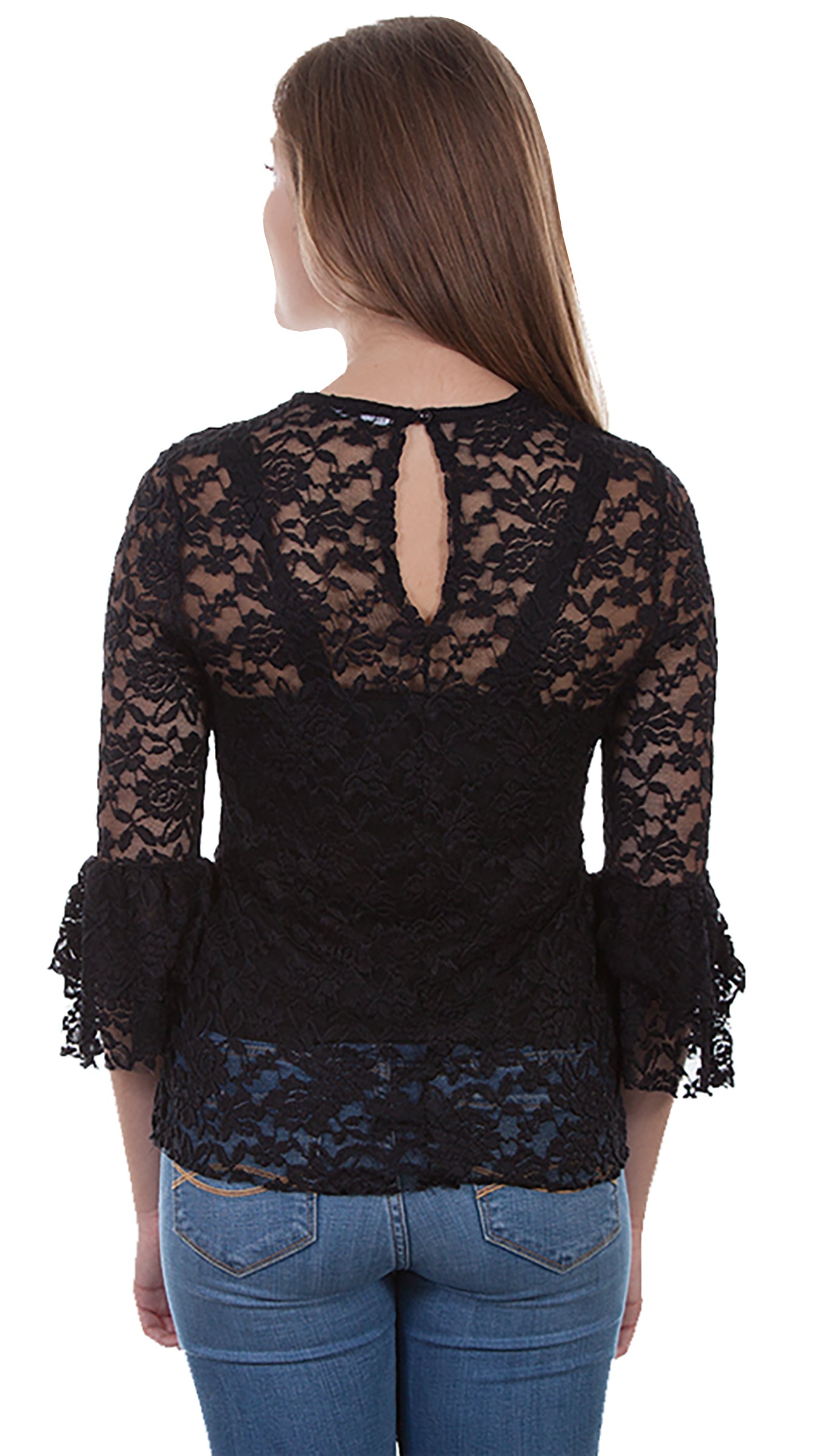 Lace Top W/rose Applique - HC410