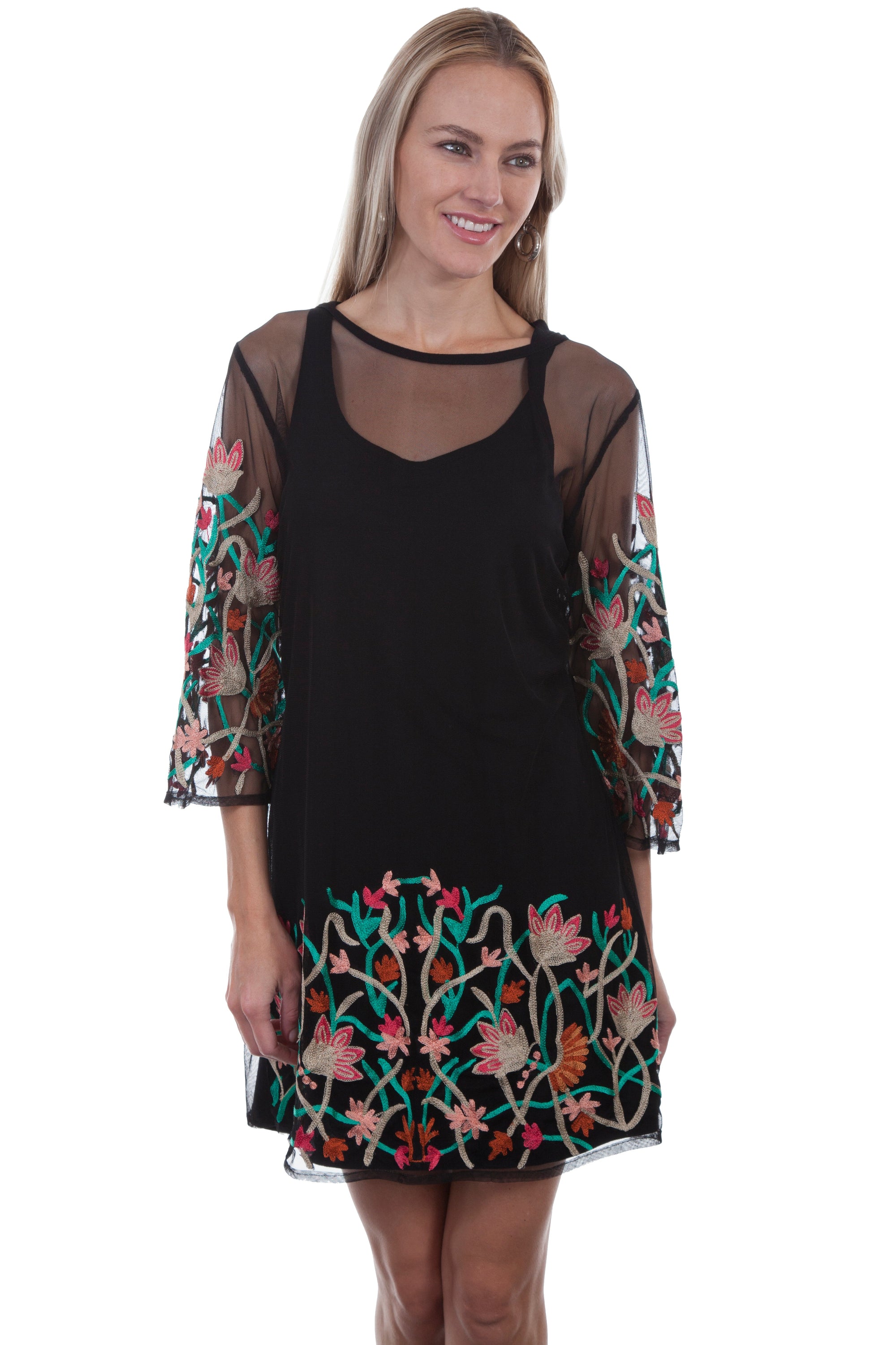 2 Pc Mesh Emb. Dress W/tank Liner - HC415