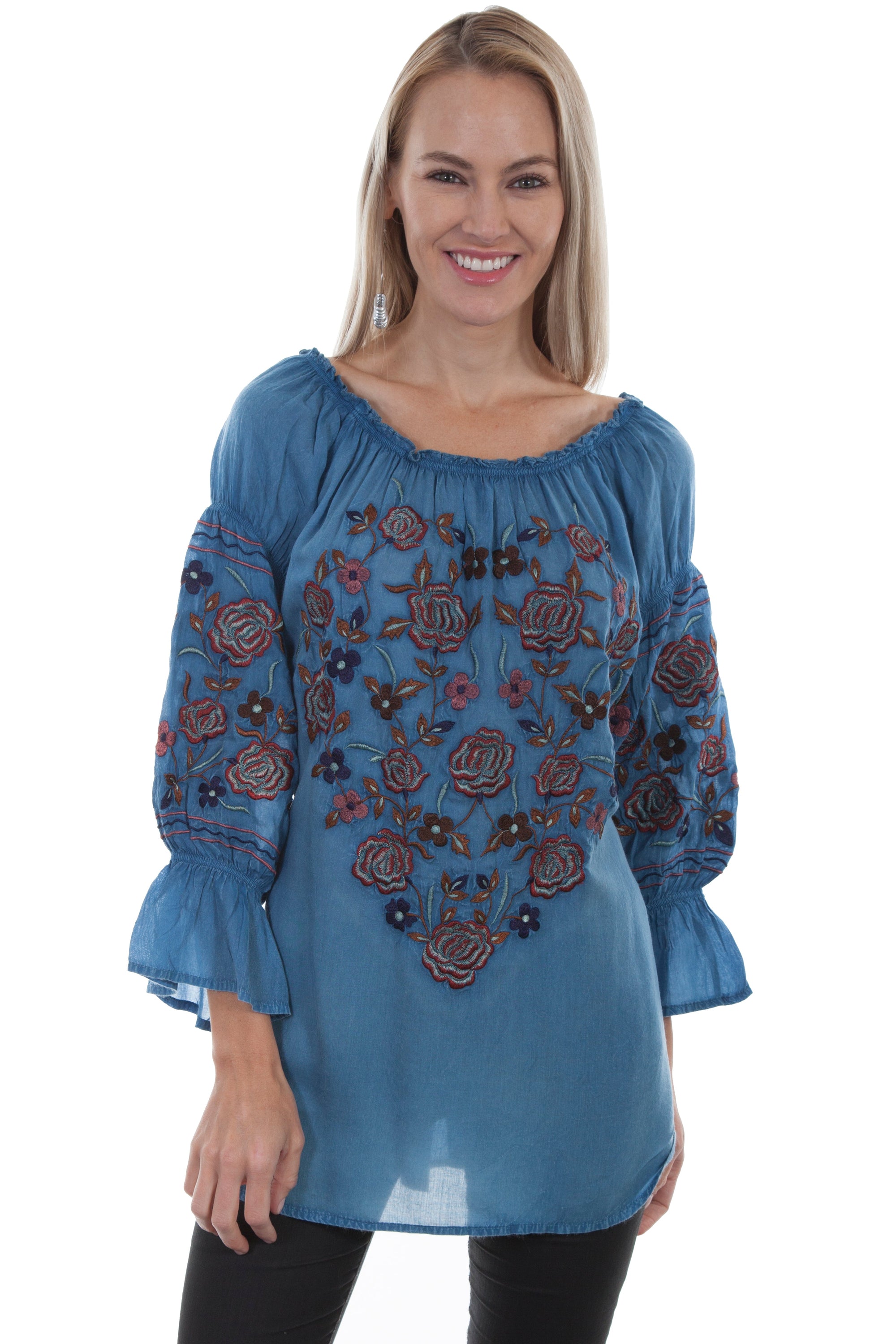 Peasant Blouse W/embroidery - HC422