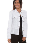 Denim Jkt W/georgette Ruffle - HC465