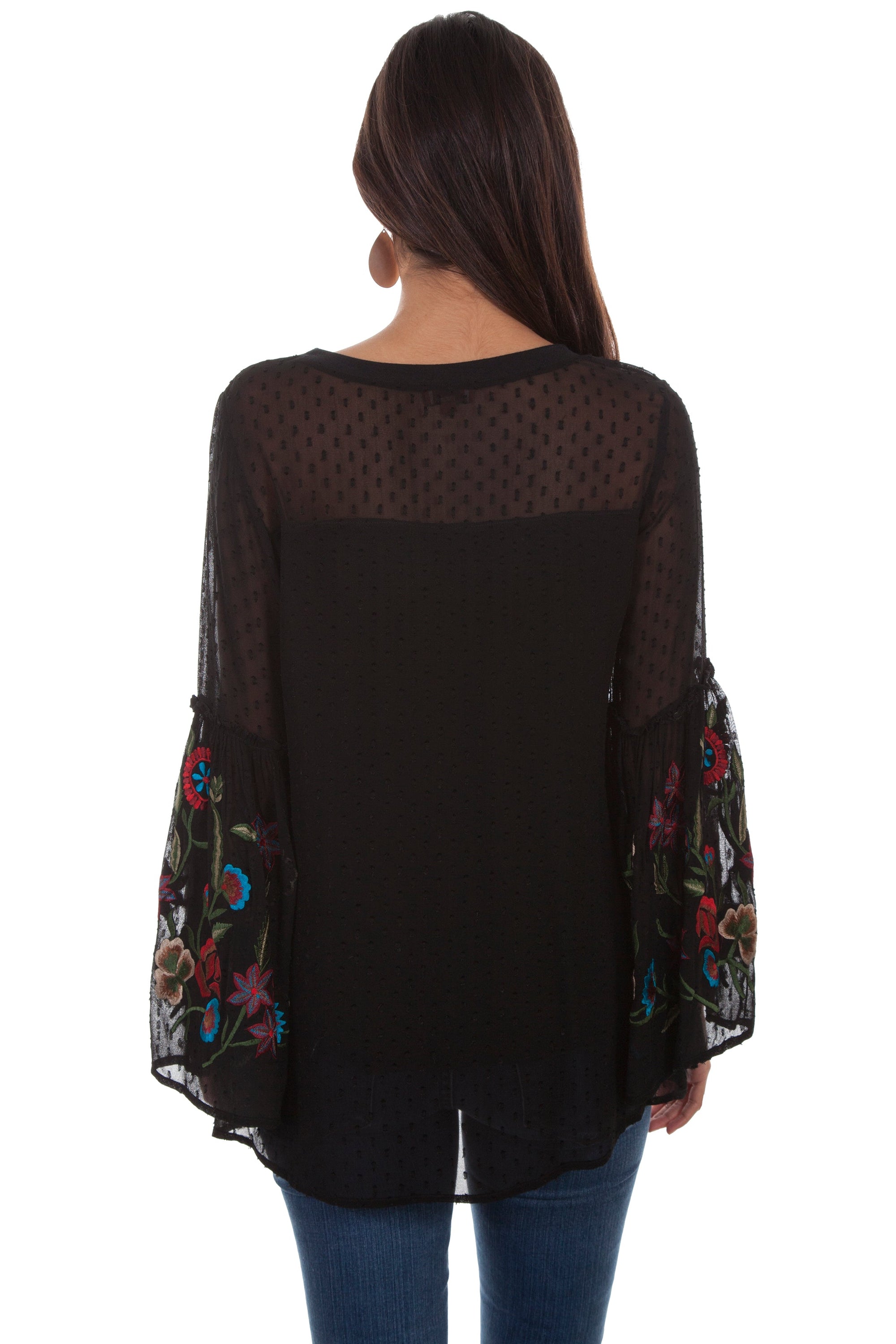 Swiss Dot Tunic W/bell Sleeves - HC497