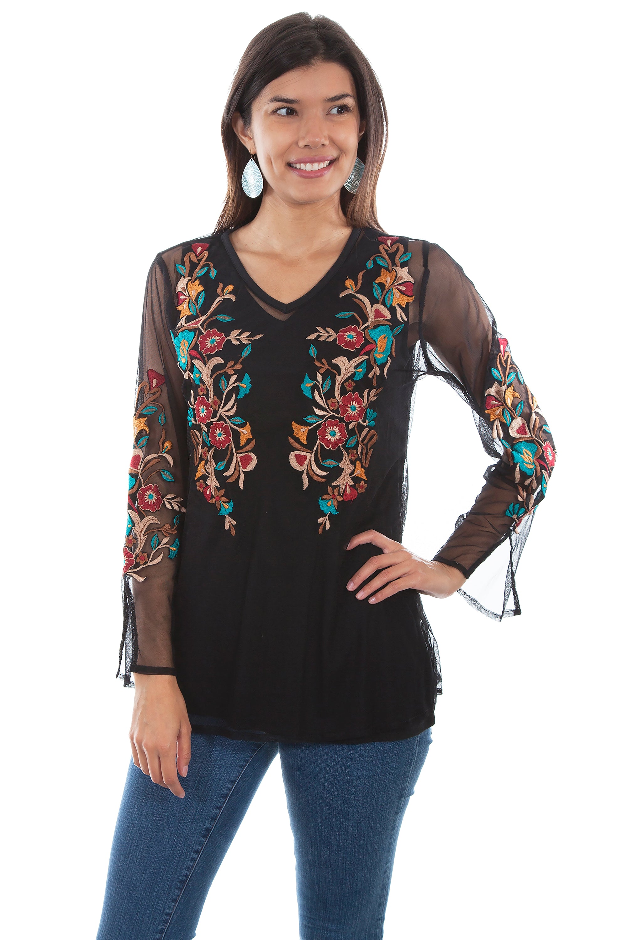 Mesh Emb. Tunic W/tank - HC499