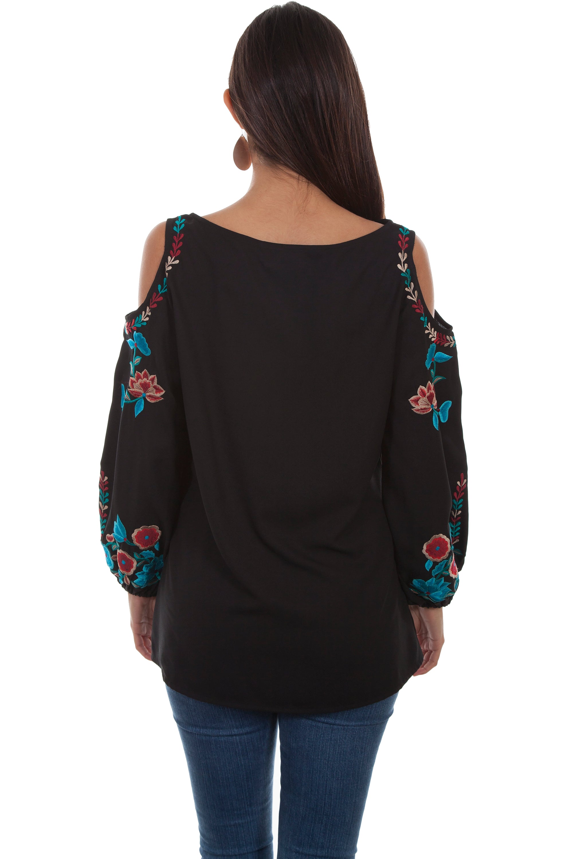 Cold Shoulder L/s Tunic W/emb. - HC508