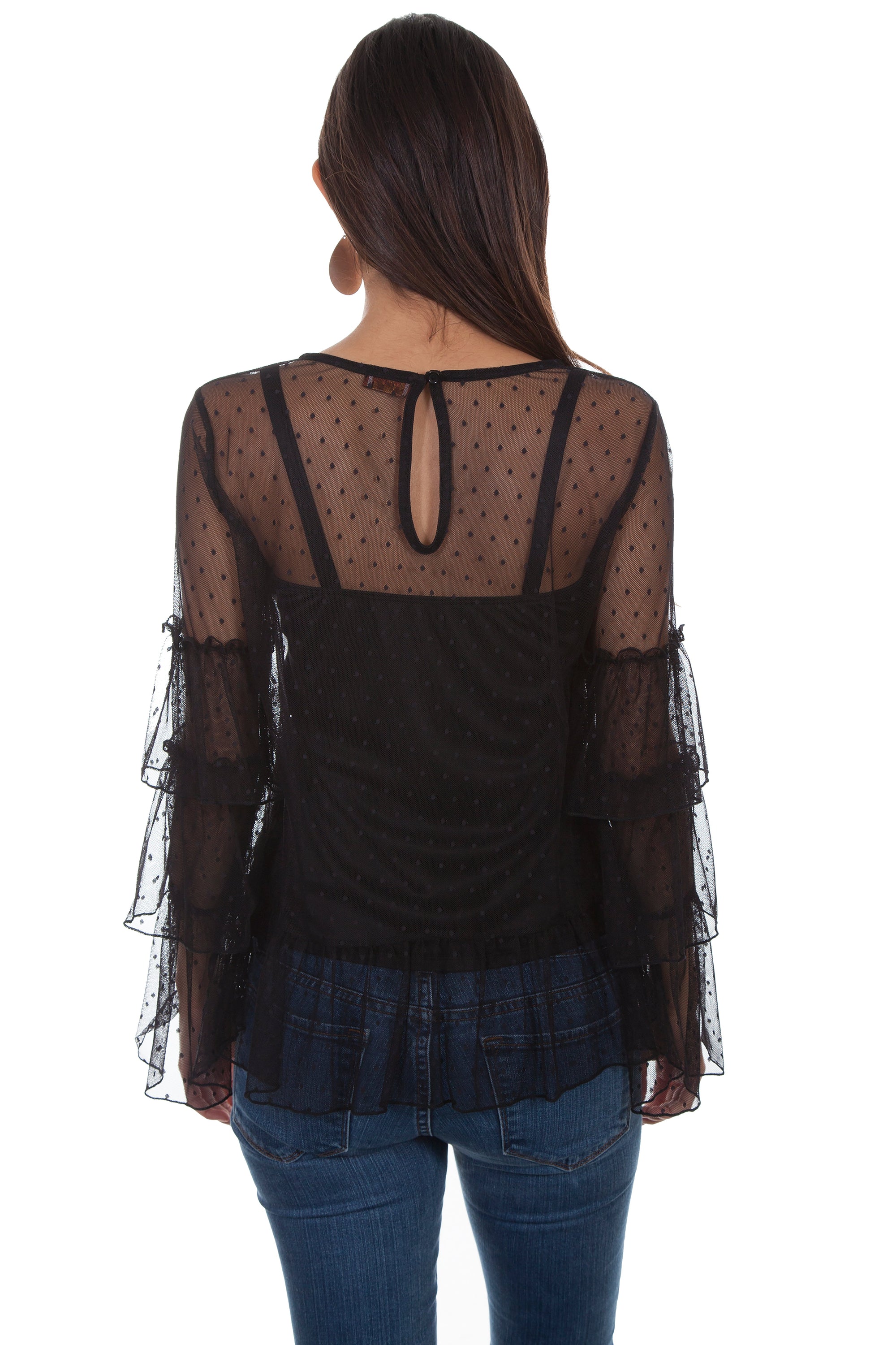 2 Pc. Swiss Dot Top W/triple Ruffle - HC512
