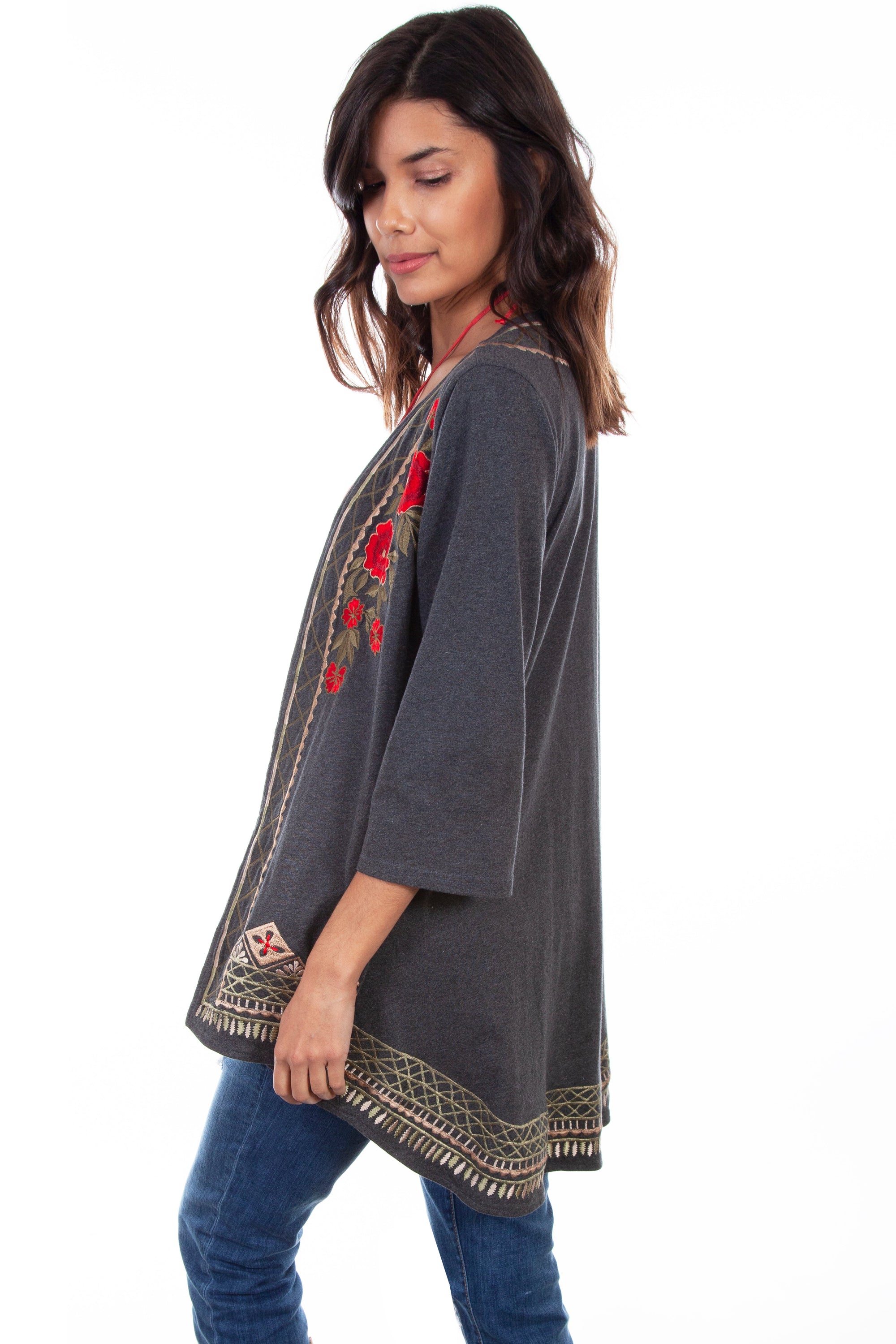 Hi/lo Emb. Kimono - HC529