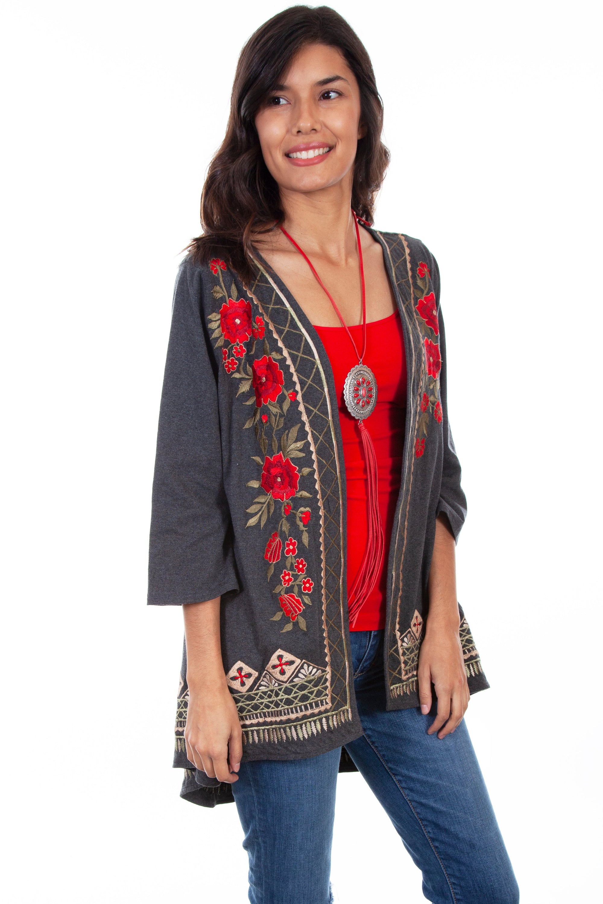 Hi/lo Emb. Kimono - HC529