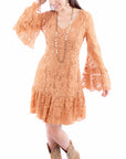 Lace Dress W/flare Sleeves - HC557