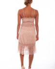 Lined Tiered Lace Dress W/adj. Strap - HC558