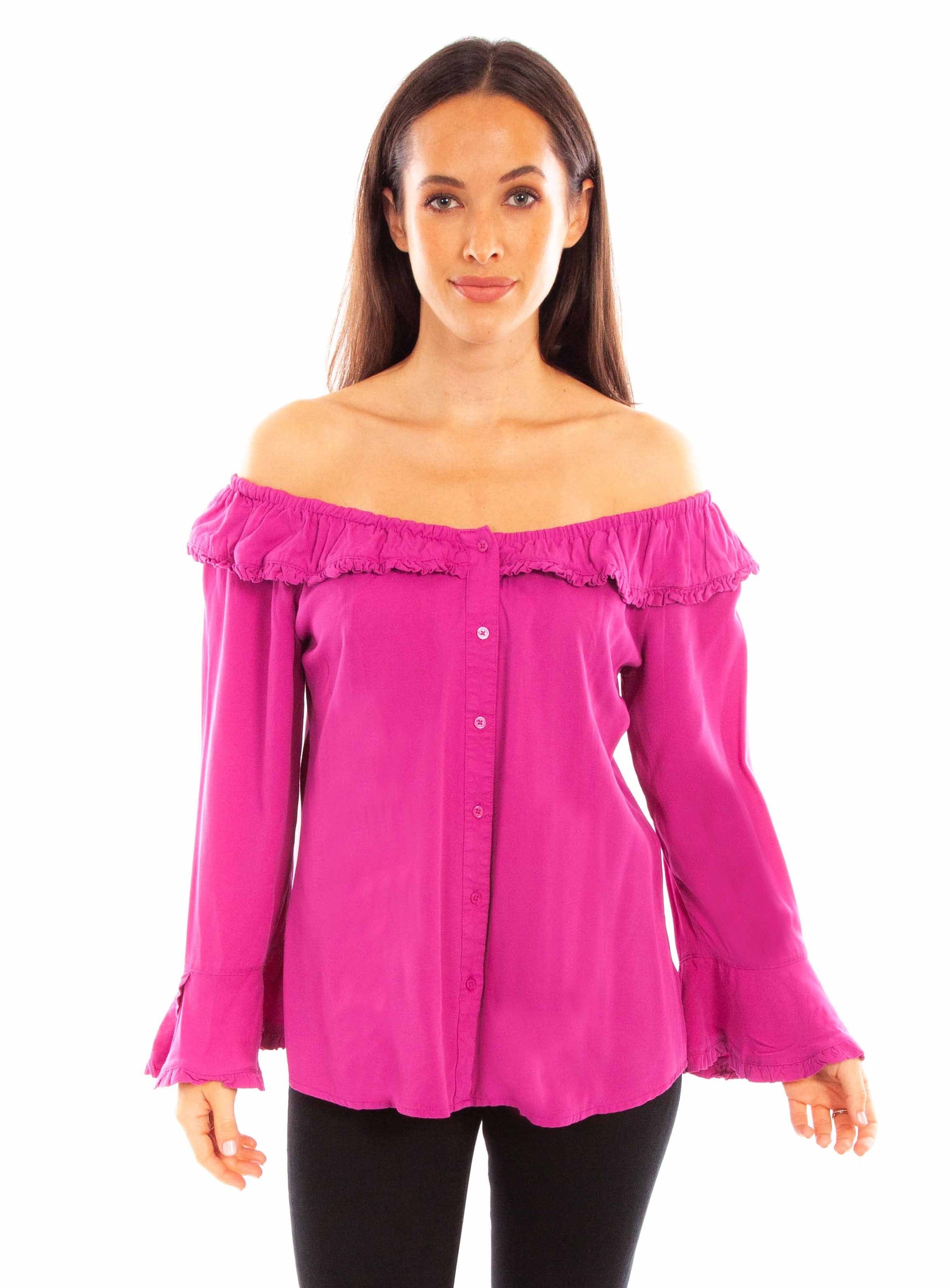 Ruffle Off/on Shoulder Blouse - HC579