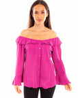 Ruffle Off/on Shoulder Blouse - HC579