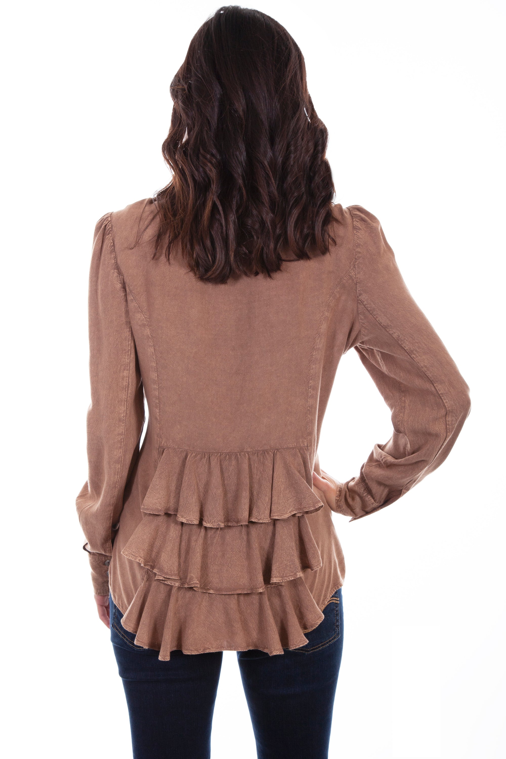 Western Yoke Blouse W/bustle Back - HC587