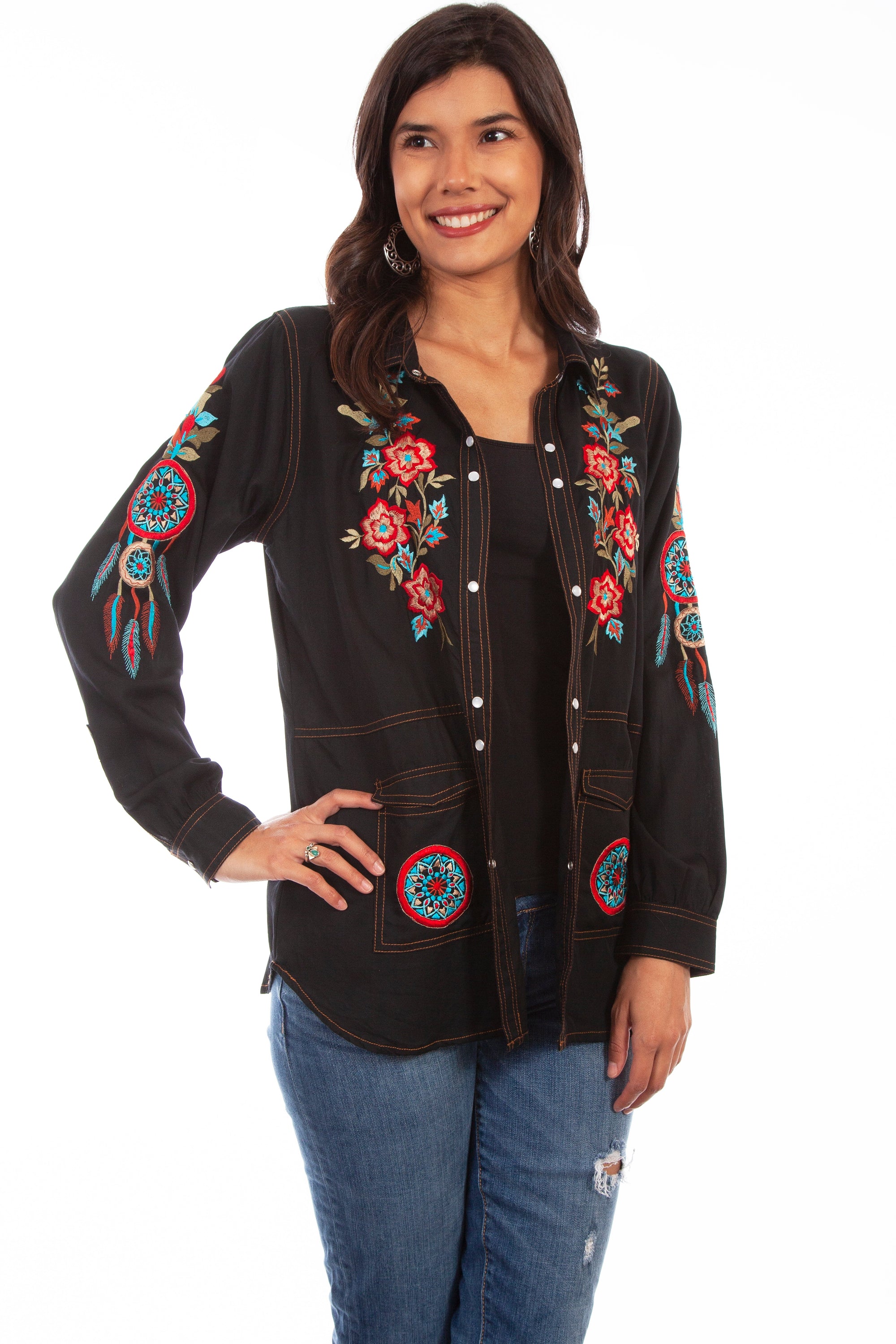 Colorful Emb Contrast Stitch Oversht - HC629
