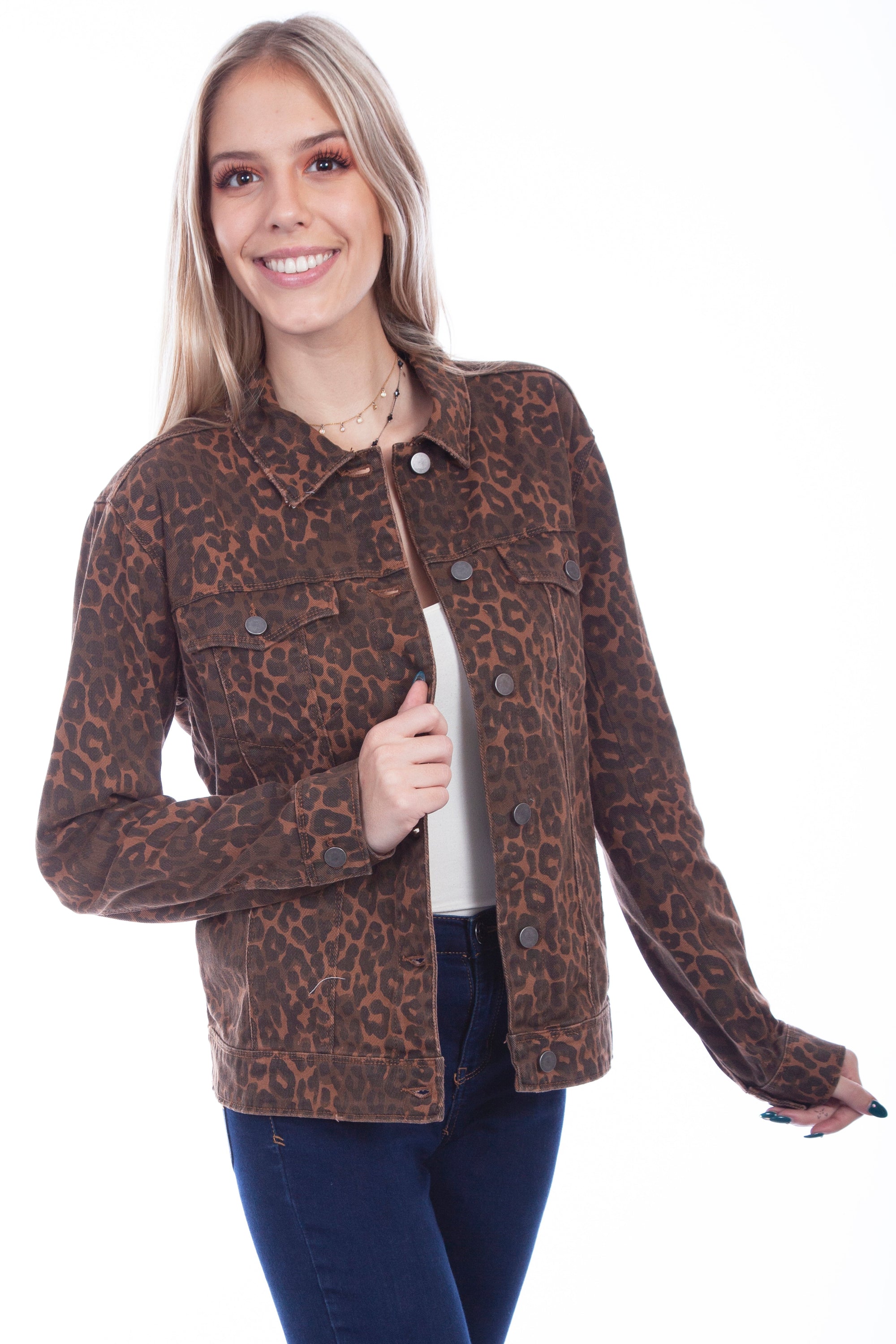 Leopard Denim Jacket - HC642