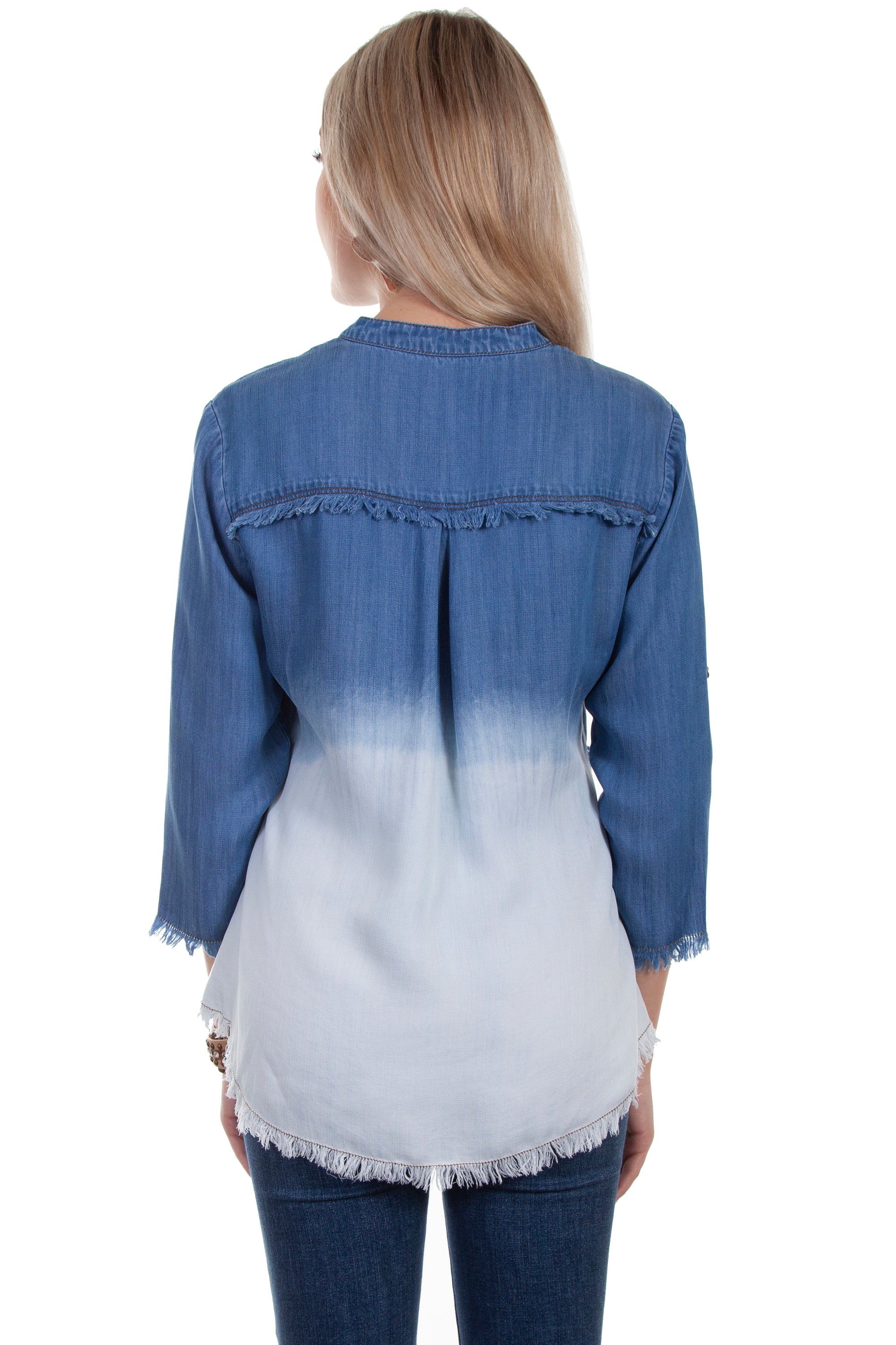 Dip Dye Button Down Blouse - HC651