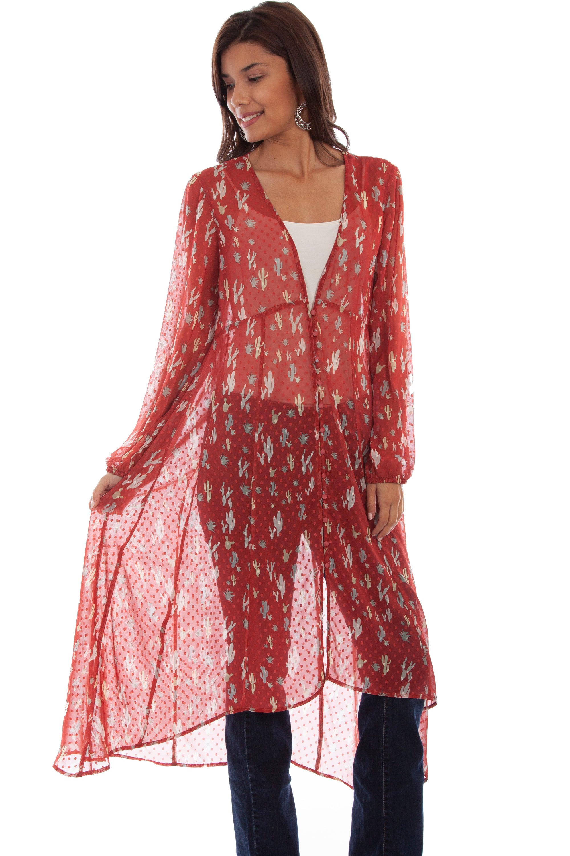 Printed Swiss Dot Duster - HC668