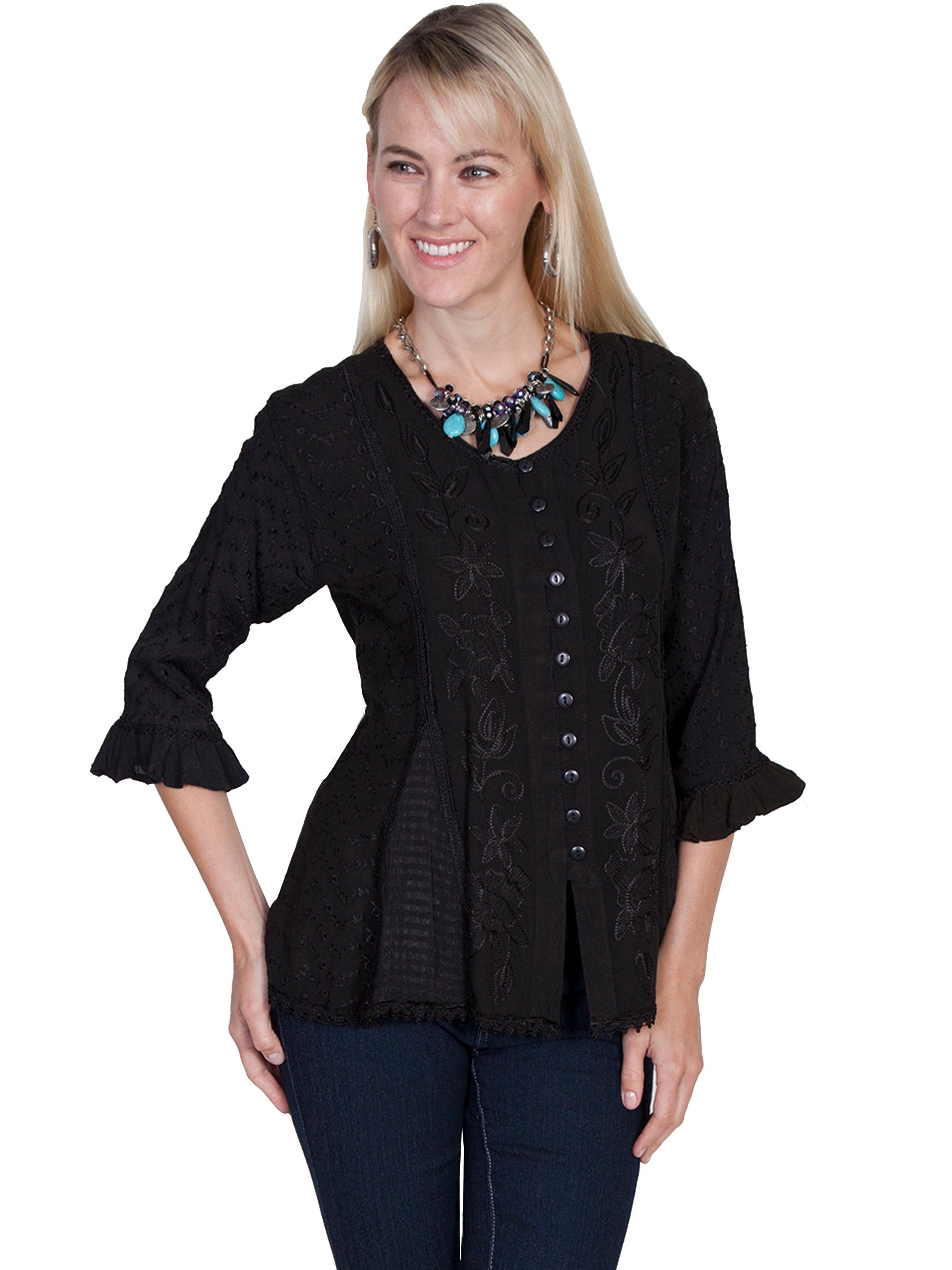 Rayon 3/4 Sleeve Blouse - HC67