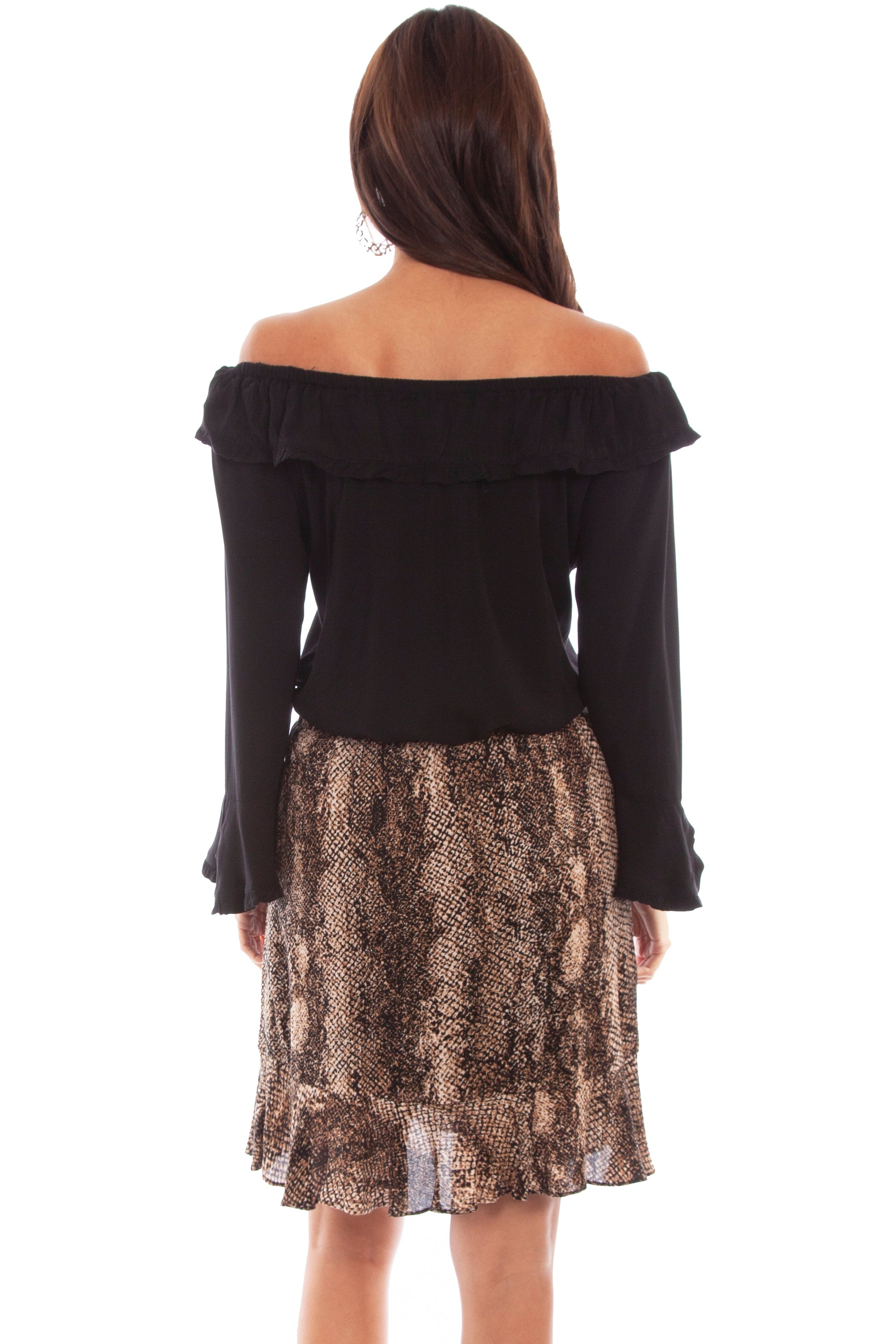 19" Ruffled Python Skirt - HC676
