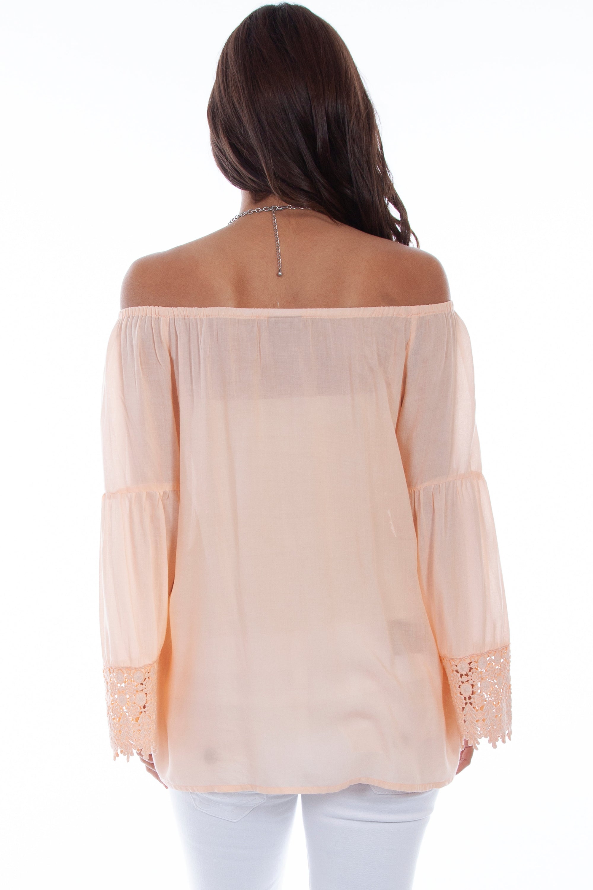 Peasant Blouse W/crochet Lace - HC695